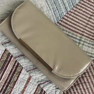 Cream Minimalist Wristlet Clutch